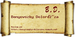 Benyovszky Doloróza névjegykártya